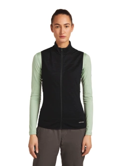 Kamizelka termoaktywna damska Icebreaker Merino Blend 300 RealFleece Descender Vest czarna