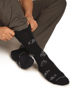 Skarpety Icebreaker Merino Lifestyle Ultralight Crew Camp Essentials czarno-białe