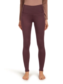 Legginsy termoaktywne damskie Icebreaker Merino 200 Oasis High Rise bordowe