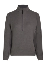 Dzianinowa koszulka termoaktywna damska Icebreaker Merino Blend 260 Waffle Knit Wander LS Half Zip z długim rękawem szara