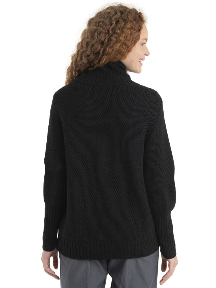 Sweter termoaktywny damski Icebreaker Seevista Funnel Neck czarny