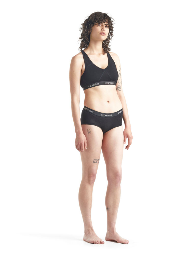 Bokserki damskie Icebreaker Sprite Hot czarne