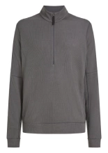 Dzianinowa koszulka termoaktywna z półzamkiem Icebreaker Merino Blend 260 Waffle Knit Wander LS Half Zip z długim rękawem szara
