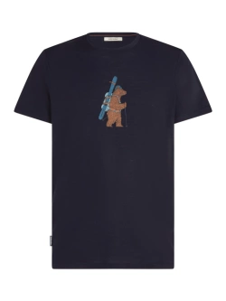 Koszulka termiczna z krótkim rękawem Icebreaker Merino 150 Tech Lite SS Tee Bear Tour granatowa