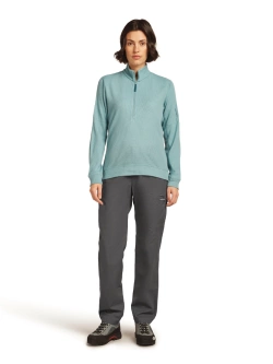 Dzianinowa koszulka termoaktywna damska Icebreaker Merino Blend 260 Waffle Knit Wander LS Half Zip z długim rękawem jasnoniebieska