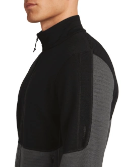 Kurtka termoaktywna Icebreaker Merino Blend 400 RealFleece Descender LS Zip czarno-szara