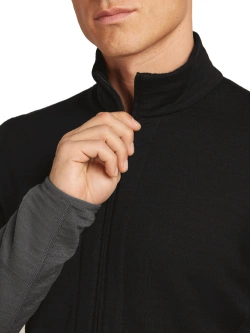 Kurtka termoaktywna Icebreaker Merino Blend 400 RealFleece Descender LS Zip czarno-szara