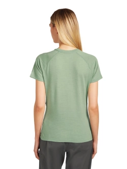 Koszulka termoaktywna damska z krótkim rękawem Icebreaker Merino 200 Waffle Elevation SS Tee jasnozielona
