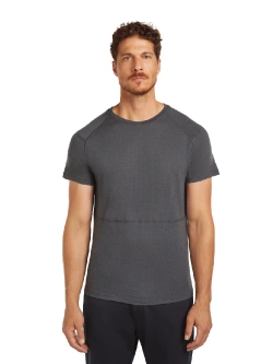 Koszulka termiczna z krótkim rękawem Icebreaker Merino 200 Waffle Elevation SS Tee ciemnoszara