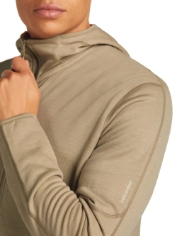 Bluza termoaktywna z zamkiem i kapturem Icebreaker 360 RealFleece Elemental beżowa