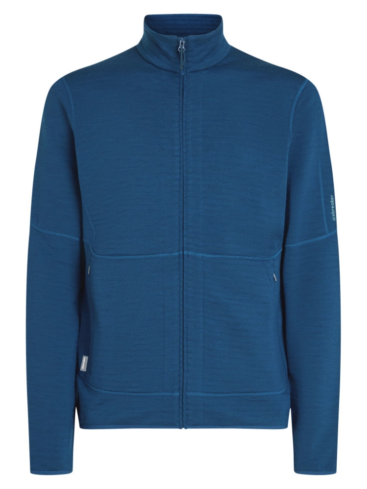 Kurtka termoaktywna Icebreaker Merino Blend 400 RealFleece Descender LS Zip ciemnoniebieska