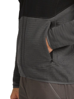 Kurtka termoaktywna Icebreaker Merino Blend 400 RealFleece Descender LS Zip czarno-szara
