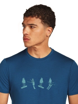 Koszulka termoaktywna z krótkim rękawem Icebreaker Merino 150 Tech Lite SS Tee Snow Day ciemnoniebieska