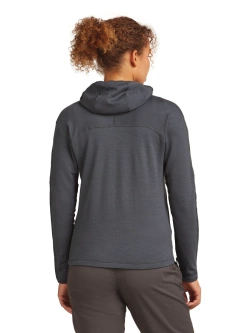 Bluza termoaktywna damska z kapturem Icebreaker Merino 360 RealFleece Elemental LS Zip Hoodie szara