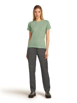 Koszulka termoaktywna damska z krótkim rękawem Icebreaker Merino 200 Waffle Elevation SS Tee jasnozielona