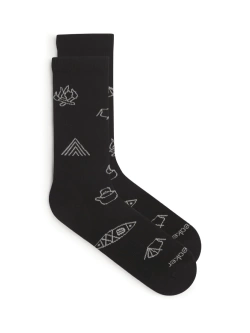 Skarpety Icebreaker Merino Lifestyle Ultralight Crew Camp Essentials czarno-białe