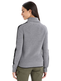 Sweter damski Icebreaker Lodge LS szaro-czarny