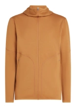 Bluza termoaktywna zapinana na zamek Icebreaker 560 Realfleece Elemental z kapturem jasnopomarańczowa