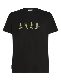 Koszulka termoaktywna z krótkim rękawem Icebreaker Merino 150 Tech Lite SS Tee Snow Day czarna