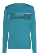 Koszulka termoaktywna z długim rękawem Icebreaker Merino 200 Oasis LS Crewe Elevation Line niebieska