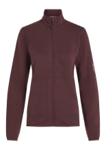 Kurtka termoaktywna damska Icebreaker Merino Blend 400 RealFleece Descender LS Zip bordowa