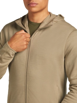 Bluza termoaktywna z zamkiem i kapturem Icebreaker 360 RealFleece Elemental beżowa
