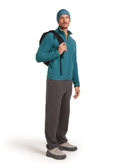Bluza termoaktywna z zamkiem Icebreaker Merino Blend 800 RealFleece Classic Pile LS Zip niebieski