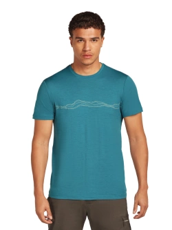 Koszulka termoaktywna z krótkim rękawem Icebreaker Merino 150 Tech Lite SS Tee Mountain Pulse niebieska