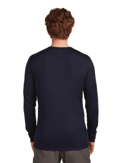 Koszulka termoaktywna z długim rękawem Icebreaker Merino 200 Oasis LS Crewe Elevation Line granatowa