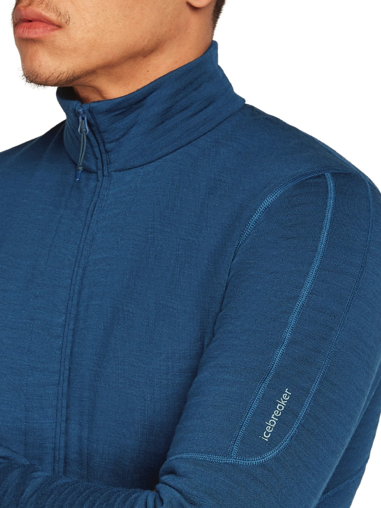 Kurtka termoaktywna Icebreaker Merino Blend 400 RealFleece Descender LS Zip ciemnoniebieska