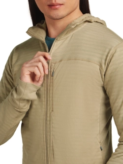 Bluza termoaktywna z kapturem Icebreaker Merino Blend 300 RealFleece Descender LS Zip Hoodie beżowa