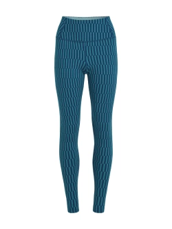 Legginsy termoaktywne damskie Icebreaker Merino 260 Tech Vertex High Rise Snow Grid AOP granatowe