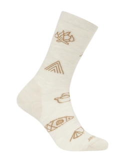 Skarpety damskie Icebreaker Merino Lifestyle Ultralight Crew Camp Essentialskremowe