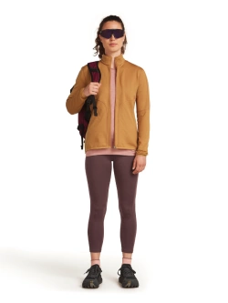 Bluza termoaktywna damska zapinana na zamek Icebreaker Merino 560 RealFleece Elemental jasnopomarańczowa