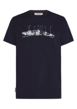 Koszulka termoaktywna z krótkim rękawem Icebreaker Merino 150 Tech Lite SS Tee The Peaks granatowa