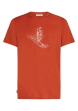 Koszulka termoaktywna z krótkim rękawem Icebreaker Merino 150 Tech Lite SS Tee Skiing Yeti czerwona