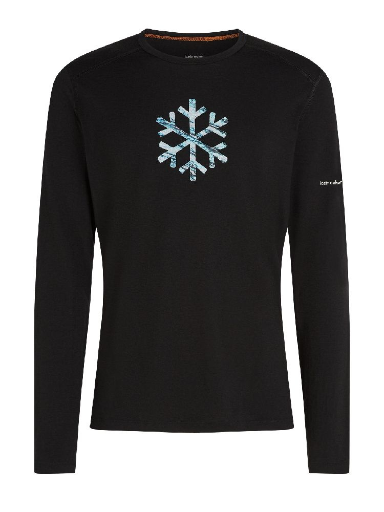 Koszulka termoaktywna z długim rękawem Icebreaker 200 Oasis LS Crewe POW czarna