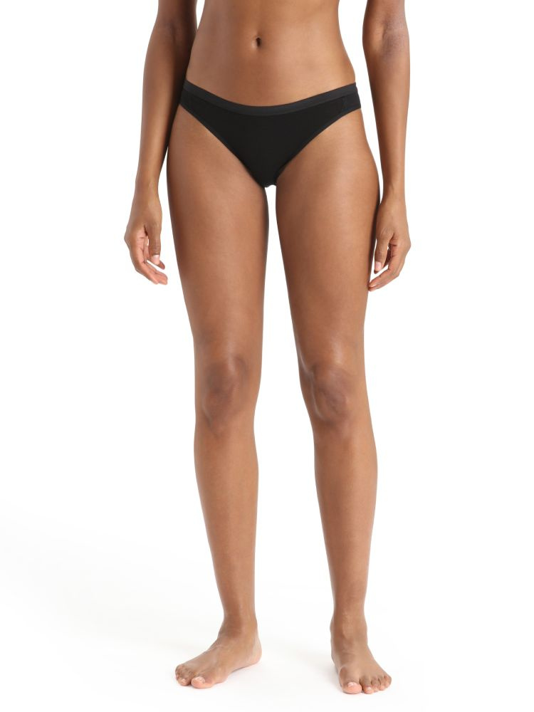 Majtki bikini damskie Icebreaker Siren czarne