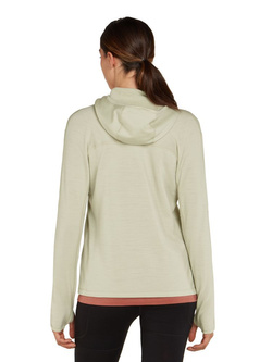 Bluza termoaktywna damska z zamkiem i kapturem Icebreaker 360 RealFleece Elemental kremowa