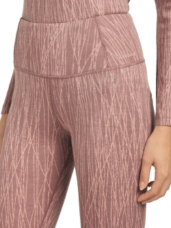 Legginsy termoaktywne damskie Icebreaker Merino 260 Tech Vertex High Rise Delta Lines AOP różowe