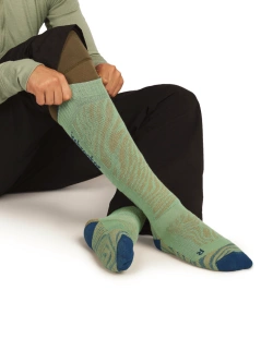 Skarpety Icebreaker Merino Blend Ski+ Light OTC Mountain Contour zielono-granatowe