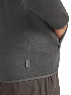 Kurtka termoaktywna Icebreaker Merino Blend 400 RealFleece Descender LS Zip czarno-szara