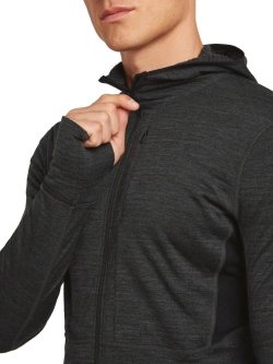 Bluza termoaktywna z kapturem Icebreaker Merino Blend 200 RealFleece Descender LS Zip Hoodie szara