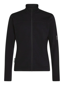 Bluza termoaktywna z zamkiem Icebreaker Merino Blend 300 RealFleece Descender LS Zip czarna