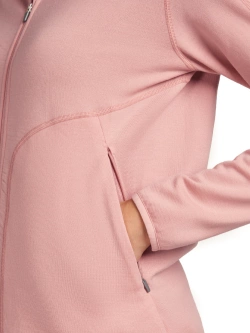 Bluza termoaktywna damska zapinana na zamek Icebreaker 560 Realfleece Elemental z kapturem jasnoróżowa