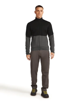 Kurtka termoaktywna Icebreaker Merino Blend 400 RealFleece Descender LS Zip czarno-szara