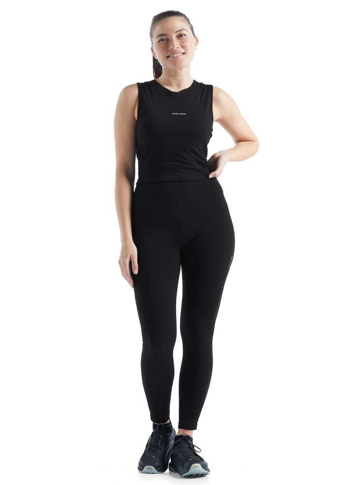Legginsy damskie Icebreaker Fastray High Rise Tights czarne