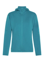 Bluza termoaktywna damska z kapturem Icebreaker Merino 360 RealFleece Elemental LS Zip Hoodie niebieska