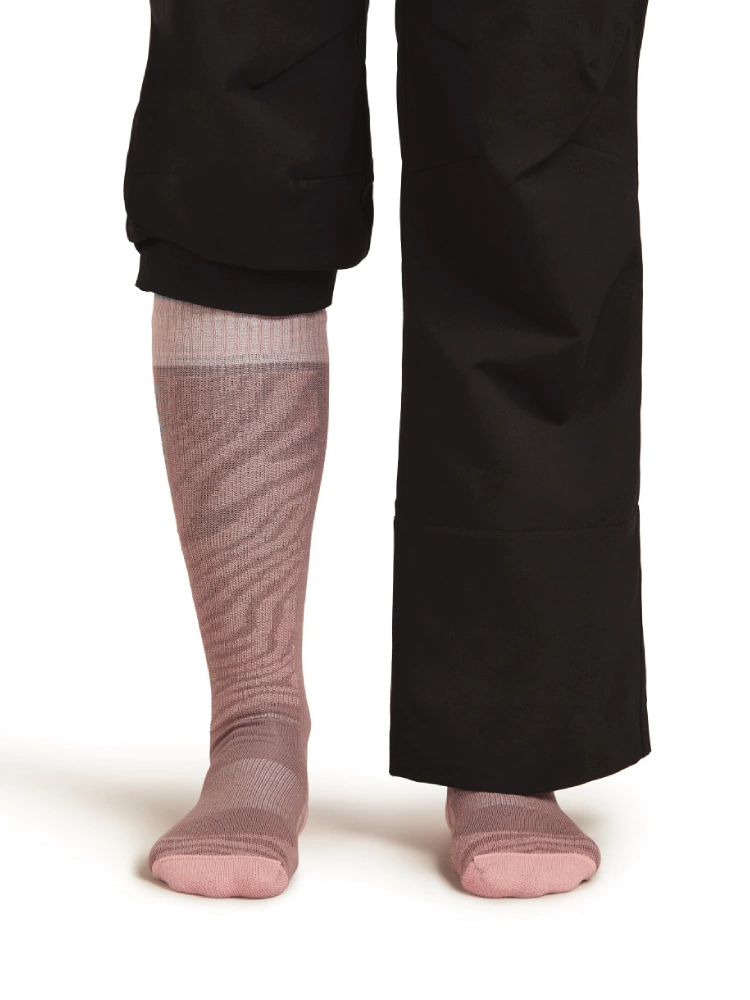 Skarpety damskie Icebreaker Merino Blend Ski+ Light OTC Mountain Contour różowo-niebieskie