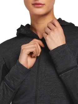 Bluza termoaktywna damska z kapturem Icebreaker Merino Blend 200 RealFleece Descender LS Zip Hoodie ciemnoszara